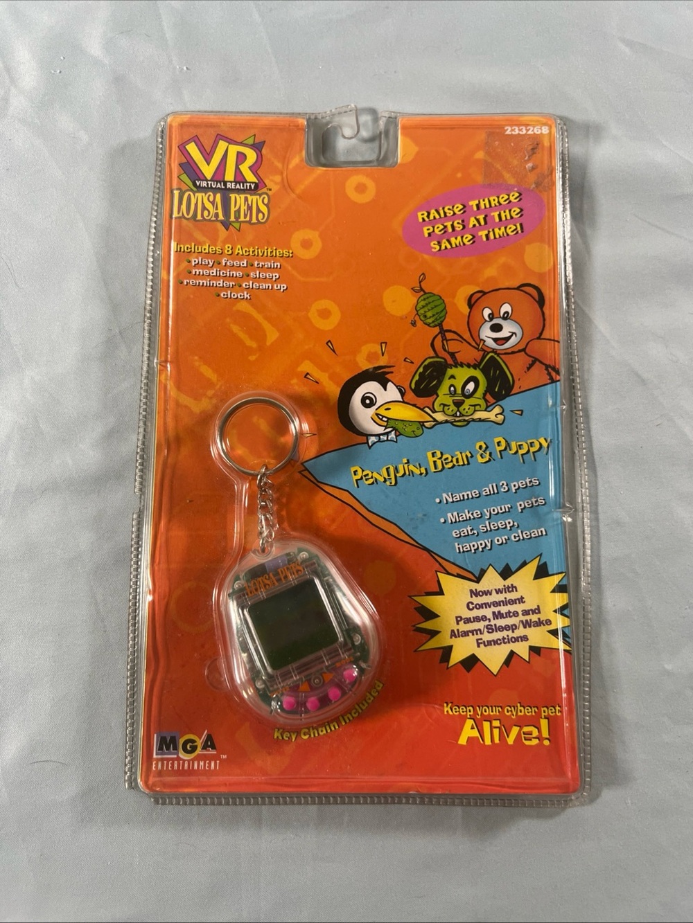VR Virtual Reality Lotsa Pets Penguin Bear Puppy MGA 233268 Cyber Pet Keychain
